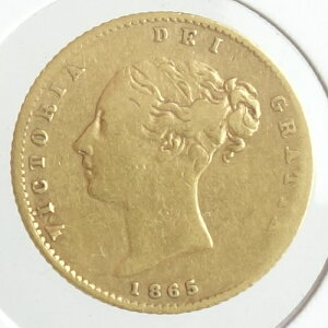 イギリス　1/2ソブリン金貨ヴィクトリア　ヤング1865年