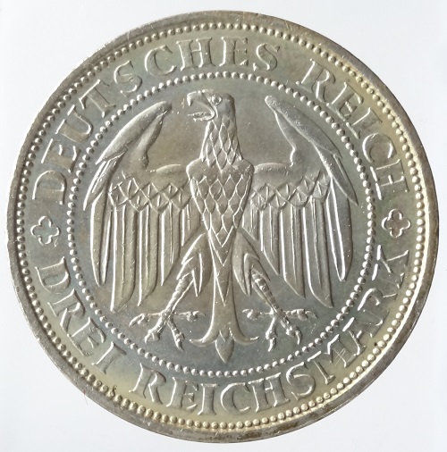 楽天市場】ドイツ ワイマール共和国 3ライヒスマルク銀貨 1929年（E