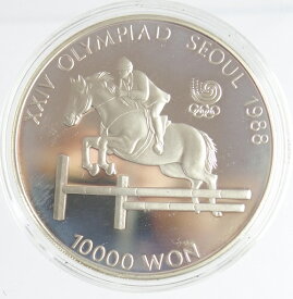 韓国　ソウルオリンピック1988　馬術競技　10000ウォン プルーフ銀貨　1988年　未使用