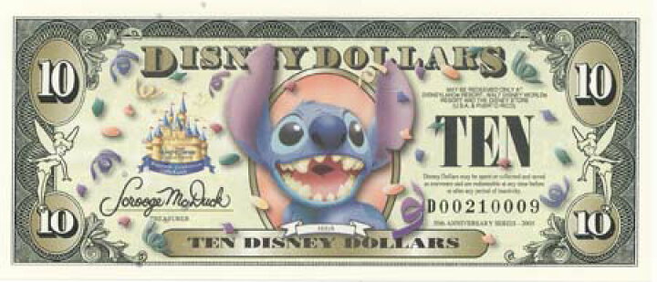 楽天市場】ディズニーダラースティッチ10ドル紙幣2005年未使用 : 紅林  