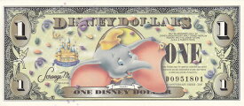 ディズニーダラーダンボ1ドル紙幣2005年未使用