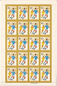 【切手シート】第29回国民体育大会記念1974　サッカーと帆曳舟　10円20面シート　昭和49年（1974）