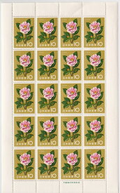 【切手シート】花シリーズ　つばき　10円20面シート　昭和36年（1961）
