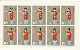 【切手シート】切手趣味週間　序の舞（上村松園）10円10枚シート　昭和40年（1965）