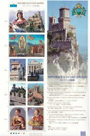 【切手シート】サンマリノ共和国　80円10面シート　平成22年（2010）