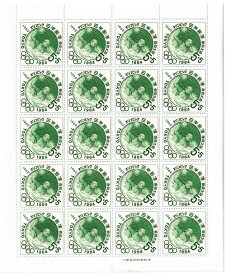 【切手シート】【第2次】東京オリンピック募金　東京大会水球　5円20面シート　昭和37年（1962）