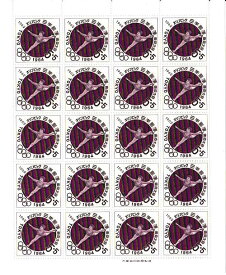 【切手シート】【第2次】東京オリンピック募金　東京大会平均台　5円20面シート　昭和37年（1962）