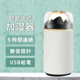 2023年最新仕様 加湿器 USB充電式 小型 車用 卓上加湿器 静音 超音波式 ナイトライト 次亜塩素酸水対応 お手入れ簡単 持ち運び便利 空焚き防止 水漏れ防止 省エネ コンパクト ミニ加湿器 300ml 送料無料