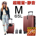 【66%OFF&クーポンで最安4,400円】 スーツケース Mサイズ 静音 キャリーケース キャリーバッグ 360度回転 大型 安い 軽量 TSAロック ハードケース 送料無料企画 旅行 国内旅 海外旅 ビジネス 出張 5日 6日 最大2年保証 SKILY H-8012LGX-24 M 65L