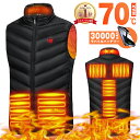 【半額以下★ クーポンで 3,380円】 ＼楽天1位／ 電熱ベスト ヒーターベスト 30000mAh 9枚ヒーター 発熱ベスト 3段温度調整 防寒ベスト 電熱ジャケット 加熱ベスト 電気ベスト レディース メンズ バイクウェア 防寒 電熱ウェア 工作服 男女兼用 加熱服 作業服