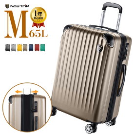 【本日23:59迄P5倍+割引後価格8,310円】 ＼楽天1位／ スーツケース Mサイズ 超軽量 静音 拡張機能付き キャリーバッグ キャリーケース 軽量 旅行 国内旅 海外旅 ビジネス 出張 5日 6日 拡張 360度回転 大型 YKKファスナー TSAロック 送料無料 2年保証 大容量 M 65l