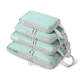 【全品P5倍還元＆半額以下のSS限定価格！】トラベルポーチ 4点セット 66%圧縮 おしゃれ 圧縮袋 圧縮ポーチ 収納ポーチ バッグインバッグ 圧縮 コンパクト 収納 水洗い可 衣類 旅行 国内 海外 トラベルグッズ パッキング 整理 仕分け トラベル圧縮ポーチ 旅行用圧縮袋