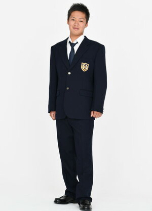 【SALE!!50%OFF!】【送料無料】【日本製】KURI-ORI★クリオリNIKKE素材本格制服仕様ウール100%男子用ジャケットKRBJKO-N紺金モールエンブレム付きサイズEL・細身サイズCS・CL【セール】制服ブレザー紺ブレ