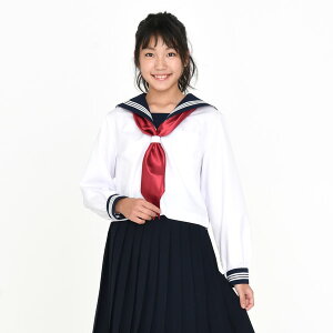 KURI-ORI★クリオリ大きいサイズ白セーラートップス・紺エリ長袖ふくよかタイプ165B・175BKR8181【日本製】