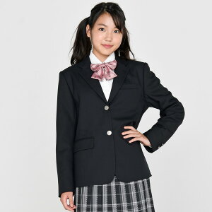 KURI-ORI★クリオリ洗えるウール・サイクロンマジック女子用スタイリッシュジャケット軽量ストレッチブレザー黒紺無地KRJKS-CYN02S・M・L【日本製】【送料無料】【式服】【学生フォーマル】【私服校の通学に!】金モールエンブレムバッジプレゼント