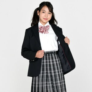 KURI-ORI★クリオリ洗えるウール・サイクロンマジック女子用スタイリッシュジャケット軽量ストレッチブレザー黒紺無地KRJKS-CYN02S・M・L【日本製】【送料無料】【式服】【学生フォーマル】【私服校の通学に!】金モールエンブレムバッジプレゼント