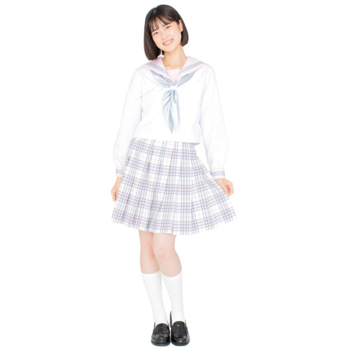 楽天市場】白セーラートップス・ピンク襟長袖【日本製】レギュラー 冬クリームセーラー服セットピンク衿（本格的）175cmやや大きいセーラー服