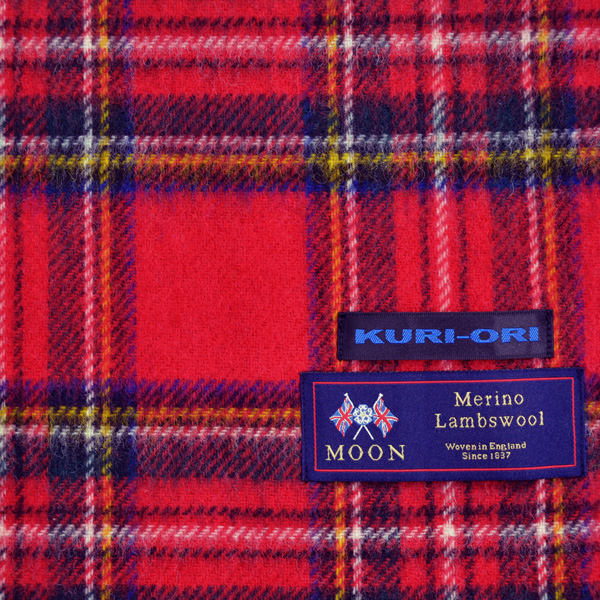 楽天市場】MOON×KURI-ORI【英国製】メリノラムウール100%マフラー赤