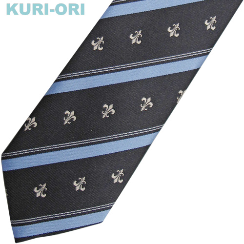 KURI-ORI クリオリ 制服 引出物 スクールネクタイKRN89紺×サックス 訳あり商品 ユリクレスト 男女兼用 日本製
