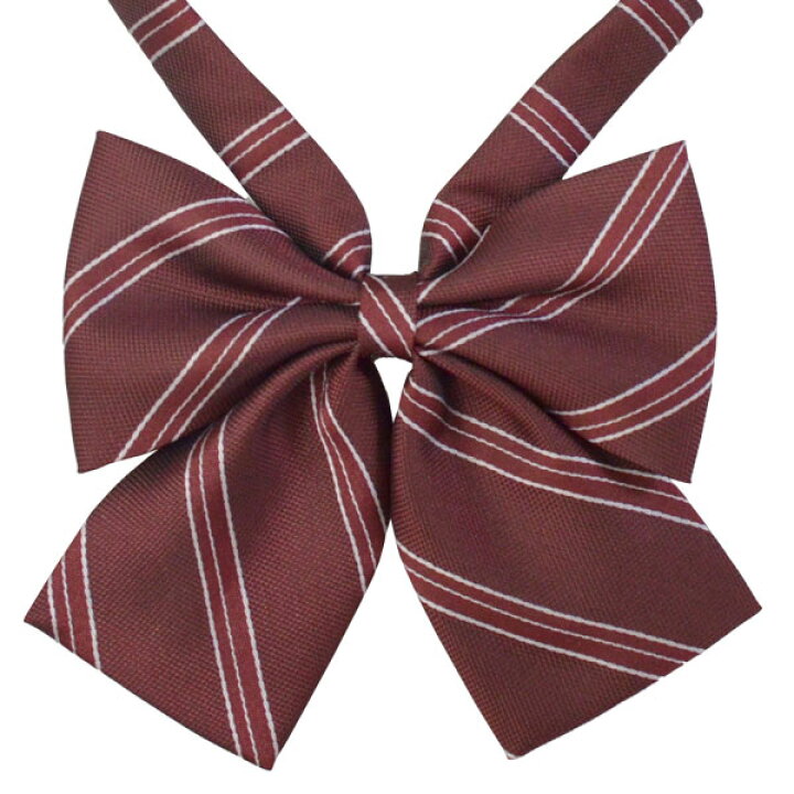 楽天市場】スクールリボン エンジ×白 細ストライプ【日本製】KRR207  