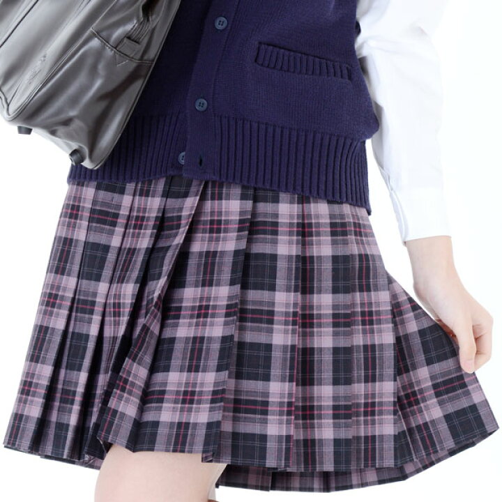 楽天市場】【在庫処分品】冬制服スカート【濃紺×ピンクチェック 