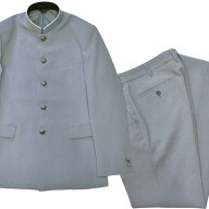 【学生服上下セットでお得】サマー学ラン ライトグレー 高機能1年中着られる夏素材 縫い込みソフトカラー…
