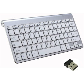 2.4GHz ワイヤレスキーボード 薄型 無線キーボード コンパクト ミニ USB接続 ノートパソコン,パソコン,スマートTV Windows10/8/7/XP/Vista/Mac/iMacに対応