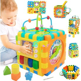 ビーズコースター ルーピング 子供 知育玩具 セット 人気 早期開発 指先訓練 積み木 男の子 女の子 誕生日のプレゼント 赤ちゃん おもちゃ ブロック はめ込み 立体 パズル アクティビティキューブ