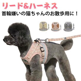 ダブルロック 胴輪 キャット ペット リード 全3色 抜けない 避難 ハーネス かわいい ネコ 猫用 ねこ メッシュ お出かけ 災害 散歩 外出 通院 猫ハーネス 猫 蒸れない おしゃれ 服 簡単脱着 XS S M L XL サイズ
