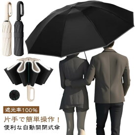 カバンに掛けれらる傘 晴雨兼用傘 自動開閉 メンズ傘 折りたたみ傘 ワンタッチ 傘 大きい 日傘 雨傘 フック付き持ち手 UVカット レディース コンパクト 持ち運びやすい 日よけ 撥水加工 遮光率100％ 完全遮光 紫外線遮断 耐風 撥水加工 折りたたみ ビジネス傘