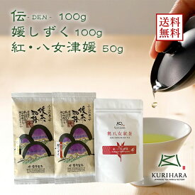 八女茶と紅茶の味わいセット【メール便送料無料】伝統本玉露【伝】＆媛しずく＆和紅茶の3本セット