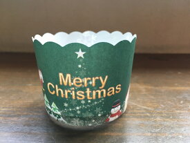 マフィンカップ　クリスマス使用　直径58mm×高さ50mm　50枚入 グリーン