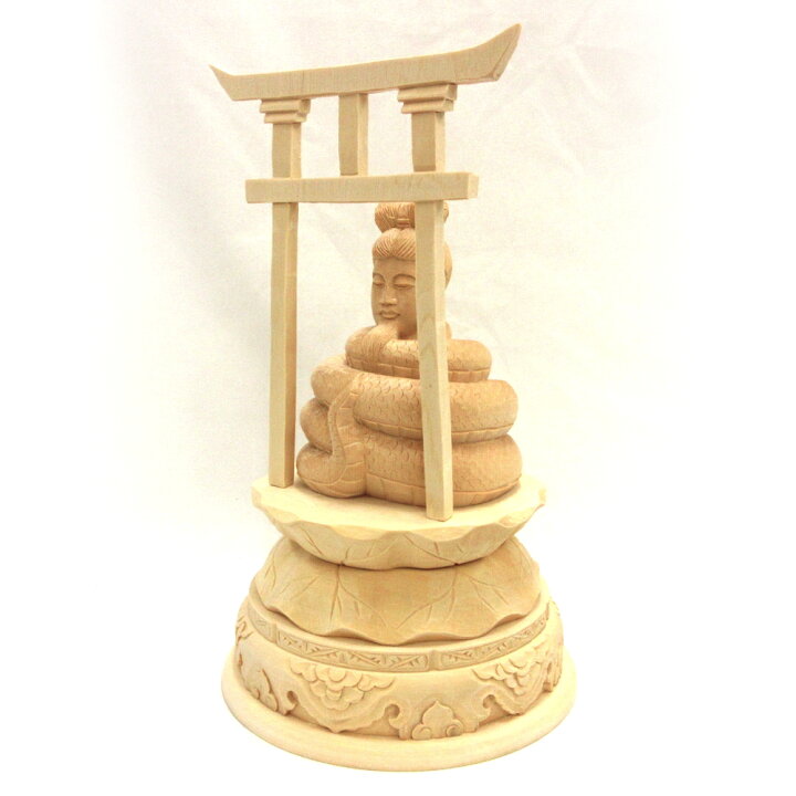 楽天市場】仏像 宇賀神 3.5寸 鳥居付き台座 桧木 木彫 像 販売 ぶつ 