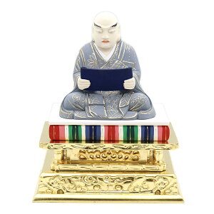 仏像 日蓮聖人 読経形 座像 3.0寸 桧木彩色