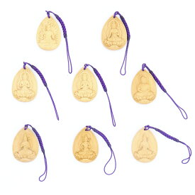 十二支守り本尊 菩提葉形ストラップ 4cm 柘植 千手観音 虚空蔵菩薩 文殊菩薩 普賢菩薩 勢至菩薩 大日如来 不動明王 阿弥陀如来 根付 ストラップ 根付け お守り 根付けストラップ おまもり 十二支 干支 贈り物 外国人 日本土産 阿弥陀 如来 観音 菩薩 菩提 葉形