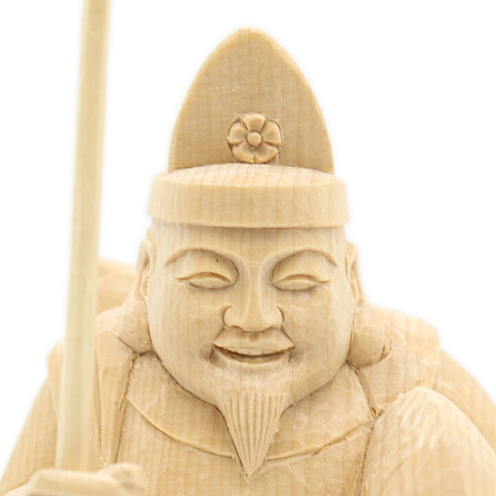 楽天市場】仏像 恵比須天（恵比寿天） 岩座 総高 14cm 台高3.5cm 桧木 