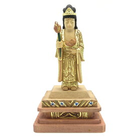 仏像 訶梨帝母 立像 身丈3.0寸 桧木彩色 鬼子母神 子供 安産 守護