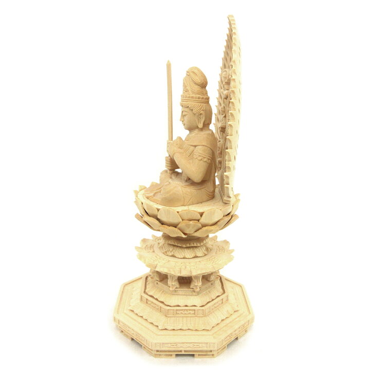 楽天市場】仏像 虚空蔵菩薩 座像 宝珠持ち 2.0寸 飛天光背 八角台 桧木 