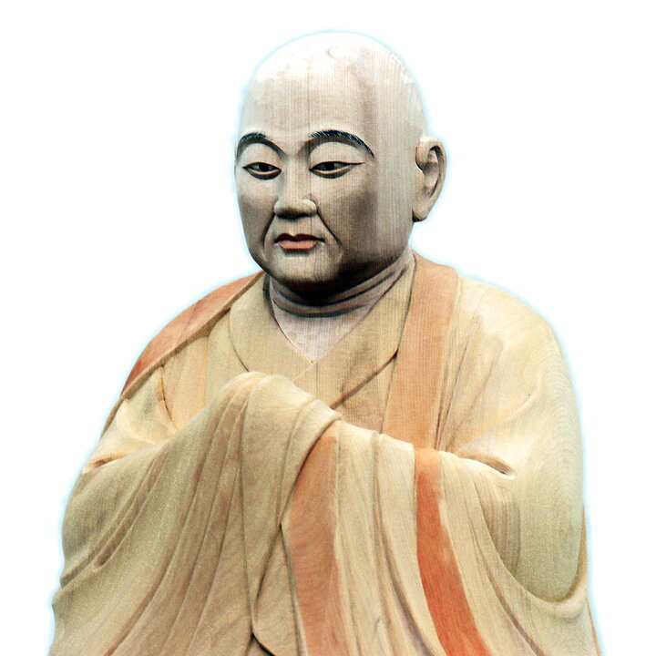 楽天市場】仏像 一行禅師 総高約50cm 桧木淡彩色 真言八祖 木像 彫刻 