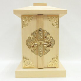 木製仏具 白木厨子 金具付 内寸W12*D12*H18cm 桧木 お厨子 厨子仏壇 仏具 厨子 仏壇用品 仏壇 ひのき ヒノキ 檜 桧 高級感 木製 小型 ミニ仏壇 コンパクト 小型仏壇 ワンルーム 一人暮らし 和室 リビング モダン 送料無料
