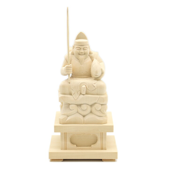 楽天市場】仏像 恵比須天（恵比寿天） 岩座 高さ21cm 台高6cm 桧木 