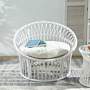 fiore ラタンパーソナルチェア C854WWH fiore【フィオーレ】シリーズ クッション付き ホワイトラタン ゆったりとした座面 籐家具 チェア 椅子 天然素材