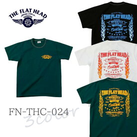 THE FLAT HEAD FN-THC-024 半袖Tシャツ ホワイト ブラック グリーン 日本製 コットン100％ シンプル バックプリント ユニセックス フラットヘッド