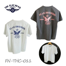 THE FLAT HEAD FN-THC-011 半袖Tシャツ ホワイト ブラック 日本製 コットン100％ シンプル バックプリント ユニセックス フラットヘッド