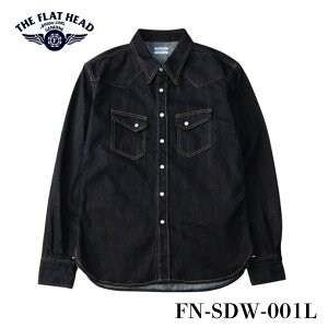 THE FLAT HEAD FN-SDW-001L 10oz �f�j�� �E�G�X�^���V���c DENIM WESTERN SHIRT �l�C�r�[�@�� �����L�{�^�� ���{�� �R�b�g��100��