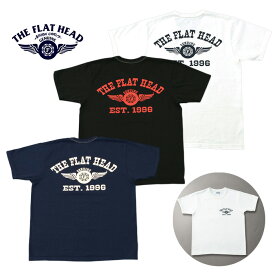 THE FLAT HEAD/FN-THC-202/半袖Tシャツ/新色/ホワイト/ブラック/イエロー/ターコイズ/レッド/日本製/コットン100％/シンプル/バックプリント/ユニセックス/フラットヘッド