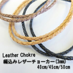 Leather Choker/�ҍ��݃��U�[�`���[�J�[/�{�v/3mm/40cm/45cm/50cm/�{�v/���v/�V���o�[925/