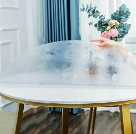 撥油 耐久性 おしゃれ 食卓カバー 家庭用 撥水 業務用 テーブルマット 耐熱 丸形 透明 PVC製 汚れ防止 直径120cm シンプル 防水 ビニール 円形 テーブルクロス 厚1.5mm ダイニング 傷防止