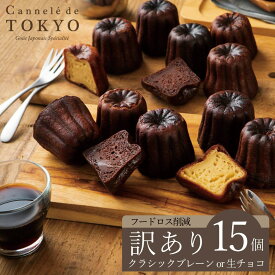 【訳あり 東京カヌレ クラシックプレーン or 生チョコ 15個セット】【送料無料】フードロス スイーツ お菓子 お取り寄せ 冷凍配送 個包装 安心 母の日 焼き菓子 かわいい 猫 送料込み バニラ チョコレート プレゼント