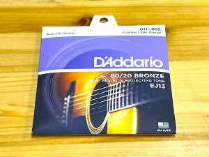 D'Addario EJ13 80/20BRONZ CUSTOM LIGHT (.011 - .052) yAR[XeBbNM^[zy䂤pPbgz ylXANZT[tA݌ɕiz
